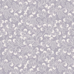 Lewis & Irene Secret Winter Garden Snowberries on Iced Lavender with Pearl Effect A658.3