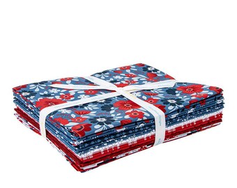 American Beauty 1-Yard Bundle Navy by Dani Mogstad for Riley Blake Designs for a total of 10 yards and 1 panel