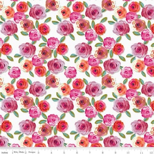 Poppies & Plumes Floral White by Lila Tueller for Riley Blake Designs
