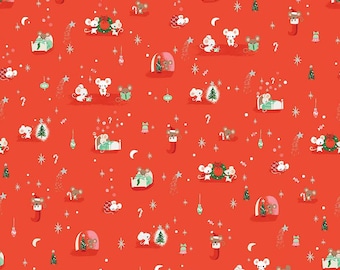 Twas Not Even A Mouse Red Sparkle by Jill Howarth for Riley Blake Designs  SC13464-RED