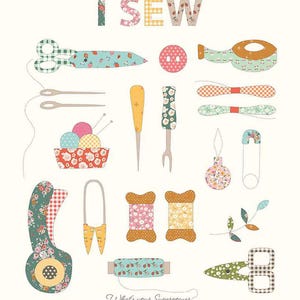 I Sew Panel Sunsetridge by Minki Kim for Riley Blake Designs