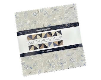 Patchwork Blue 5 Inch Squares by Maywood Studios