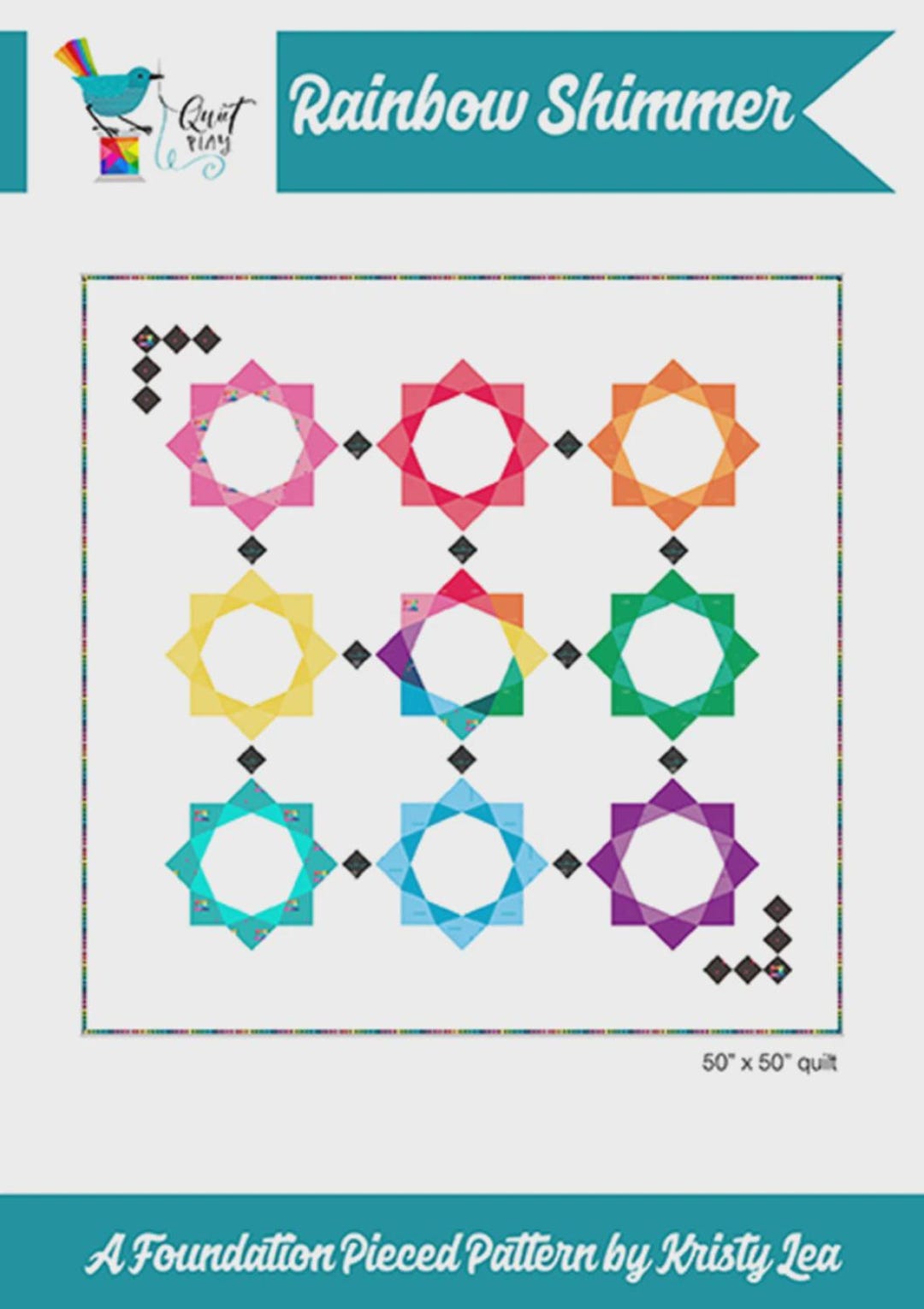 Rainbow Shimmer Quilt Pattern by Kristy Lea of Quiet Play - Etsy