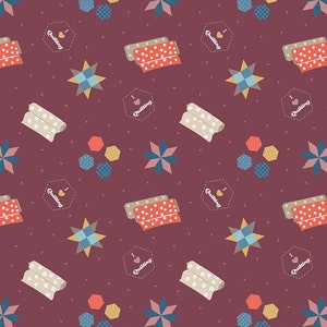 SALE Lewis & Irene - Small Things Crafts Quilting on Wine  SM36.2
