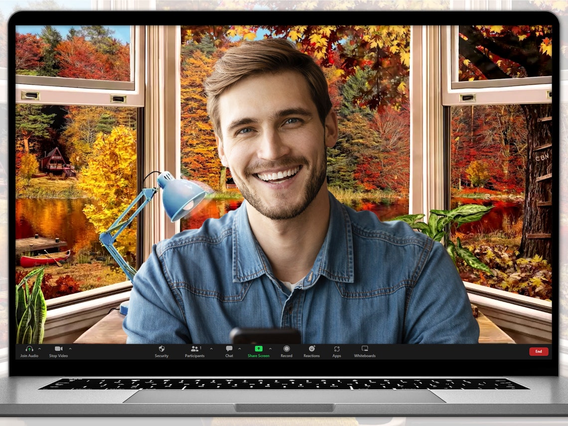 Tranquil Lake Vista Animated Virtual Background Instant Digital