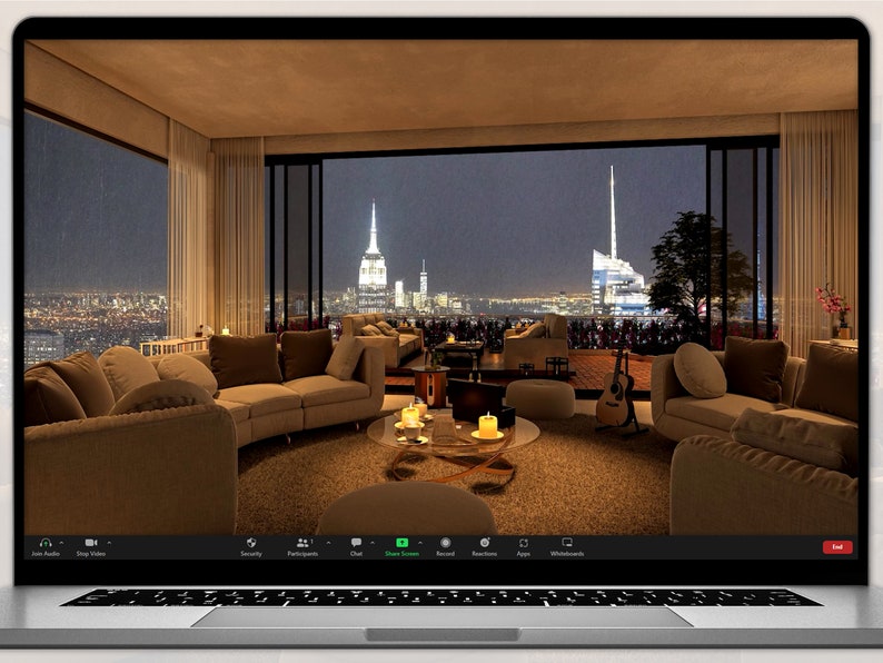 City Condo Retreat Animated Virtual Background Instant Digital Download