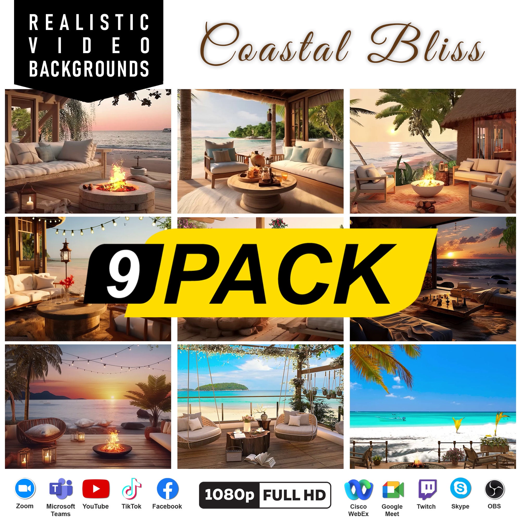 Coastal Bliss | HD | Video Backgrounds | Video Backdrop | Teams Background | Animated Backgrounds | Zoom Background | YouTube Backgrounds