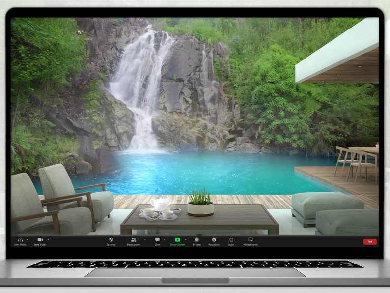 Alluring Backyard Patio Animated Virtual Background Instant Digital