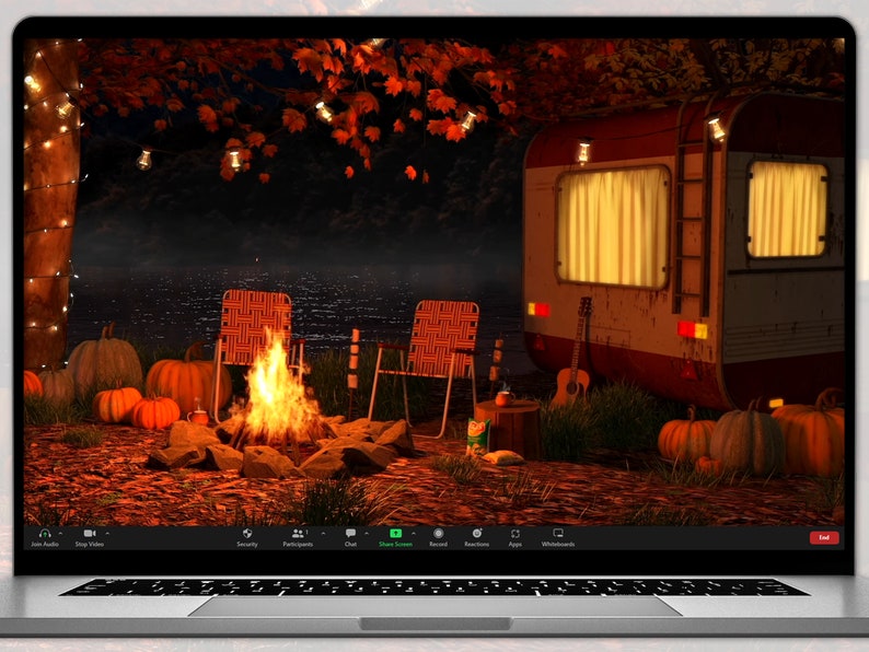 Relaxing Lakeside Camping Animated Virtual Background Instant Digital