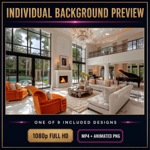 Luxe geanimeerde video-achtergronden voor interieurs, 9 stuks 1080p MP4 + PNG — Elegant Escapes afbeelding 5