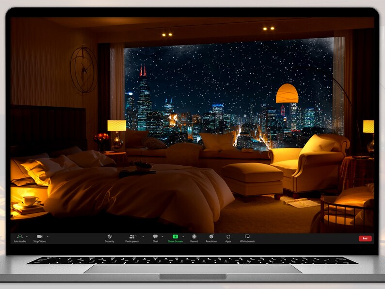 Christmas in Chicago Animated Virtual Background Instant Digital