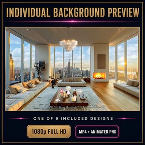 Luxe geanimeerde video-achtergronden voor interieurs, 9 stuks 1080p MP4 + PNG — Elegant Escapes afbeelding 7
