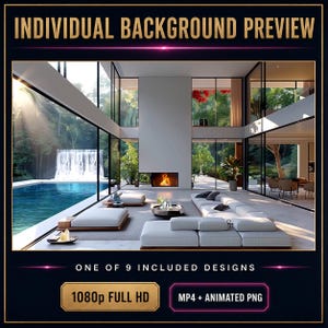 Luxe geanimeerde video-achtergronden voor interieurs, 9 stuks 1080p MP4 + PNG — Elegant Escapes afbeelding 11