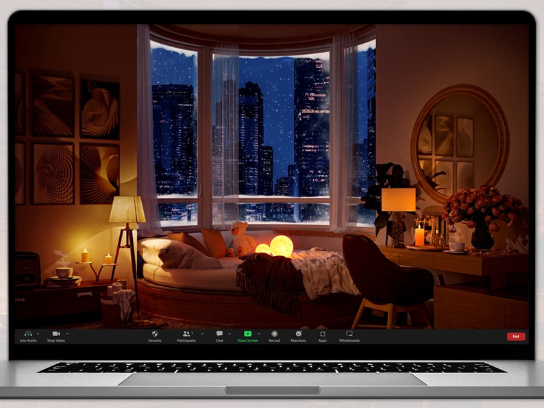 Comfy New York Condo Animated Virtual Background Instant Digital