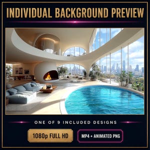 Luxe geanimeerde video-achtergronden voor interieurs, 9 stuks 1080p MP4 + PNG — Elegant Escapes afbeelding 10