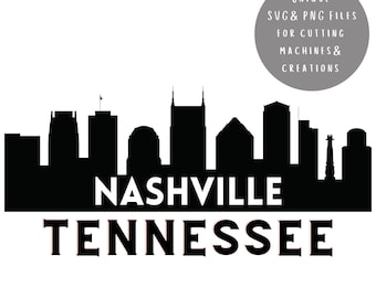 Nashville Skyline Tennessee SVG PNG kan worden aangepast