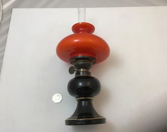 Vintage Original Glass Oil Lamp, Kosmos Brenner Burner, Griffin Brand Kosmos Chimney.