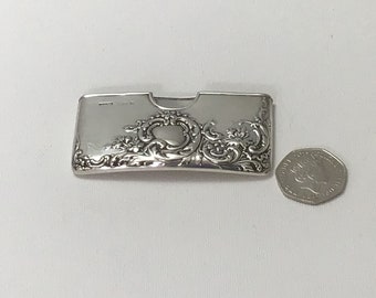 Antique Hallmarked 1900s Silver Repousse Decorated Calling Card Case.