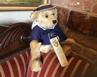 Vintage 1980s Original,Traditional,Sailor Boy, Big Softies, Hand Made from Genuine Yorkshire Mohair Teddy Bear.