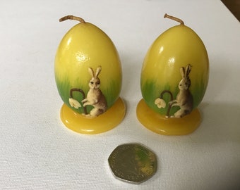 Vintage Pair of Rabbit Egg Candles.Germany US Zone.