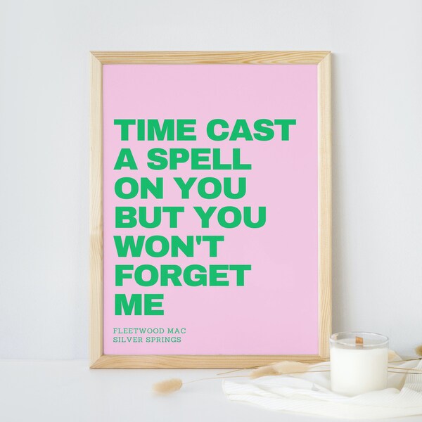 Silver springs lyrics print etsy
