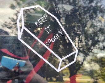 Keep It Spooky Decal - Vinyl Car - Waterproof Sticker for Windows, Bumpers Laptops - Durable Weatherproof Goth Car Accessories