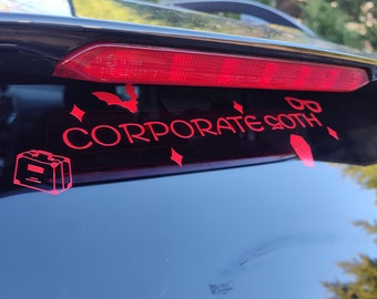 Corporate Goth Decal - Vinyl Car - Waterproof Sticker for Windows, Bumpers Laptops - Durable Weatherproof Goth Car Accessories