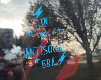 In My Antisocial Era Decal - Vinyl Car - Waterproof Sticker for Windows, Bumpers Laptops - Durable Weatherproof Goth Sticker