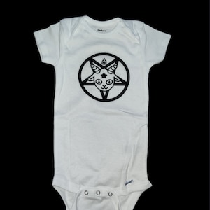 Baby Baphomet Onesie - Goth baby clothes Gothic baby clothes goth baby onesies alt baby clothes