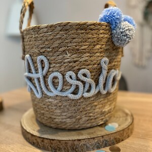 Cesto portaoggetti personalizzato con nome | cestino con nome| decorazione della cameretta dei bambini | contenitore per giocattoli | cesto regalo | regalo per la nascita