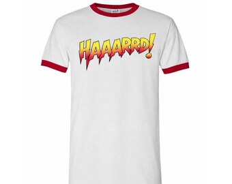 Curling HAAARRD!/HOTROD! Parody Shirt - Very Soft White Short Sleeve Unisex - Olympics Winter Sports Gift Funny - Curling Culture Shirts