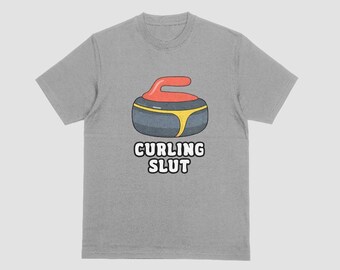 Curling Slut Shirt - Very Soft Short Sleeve Unisex - Olympics Winter Sports Gift Funny Curling Shirt - Curling Culture Shirts