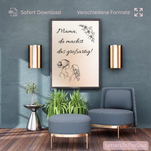 Regalo para mamá por el Día de la Madre | Carteles imprimibles + tarjetas de agradecimiento | ¡Mamá, lo estás haciendo genial! | Impresión digital A2–A5 | mamá