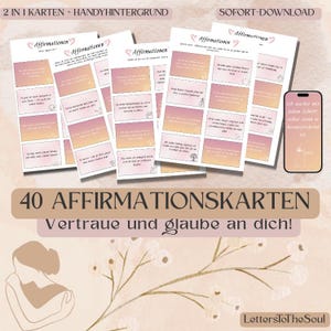 Cartas de Afirmação e Papéis de Parede para Celular – 40 Afirmações Imprimíveis para Motivação e Atenção Plena | Conjunto Digital 2 em 1