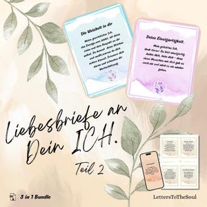 30 lettere d'amore a me stesso - Parte 2 + 6 vuote – Affermazioni di amore per se stessi in formato PDF e PNG | Accettazione di sé attraverso la consapevolezza in tedesco
