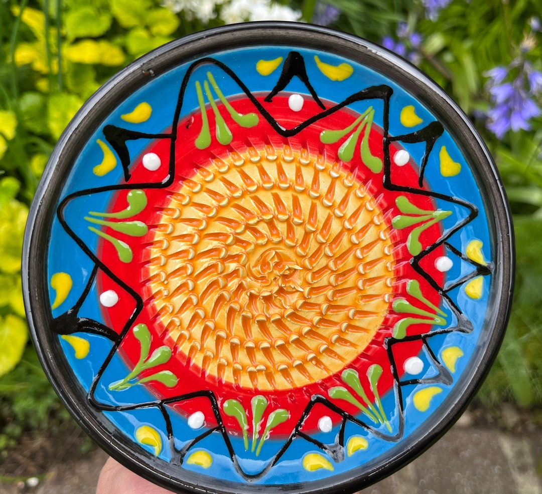Spanish Pottery Garlic Rasp: Blue Ceramic Plate, Ginger Nutmeg ...