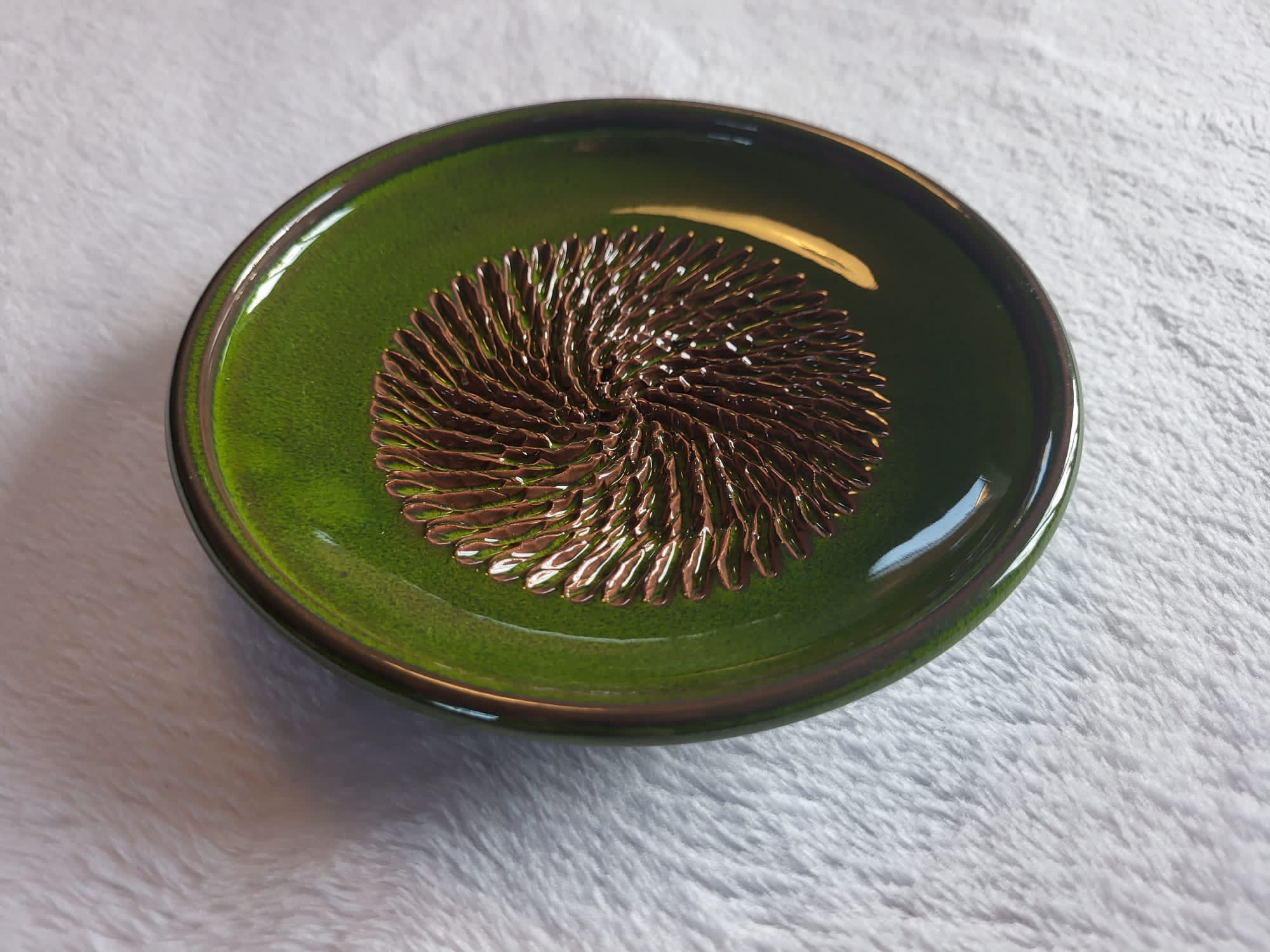 Spanish Pottery Garlic Rasp Ginger Grater Green Ceramic Plate Etsy UK