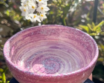 Spanish pottery bowl - small pink snack, tapas bowl