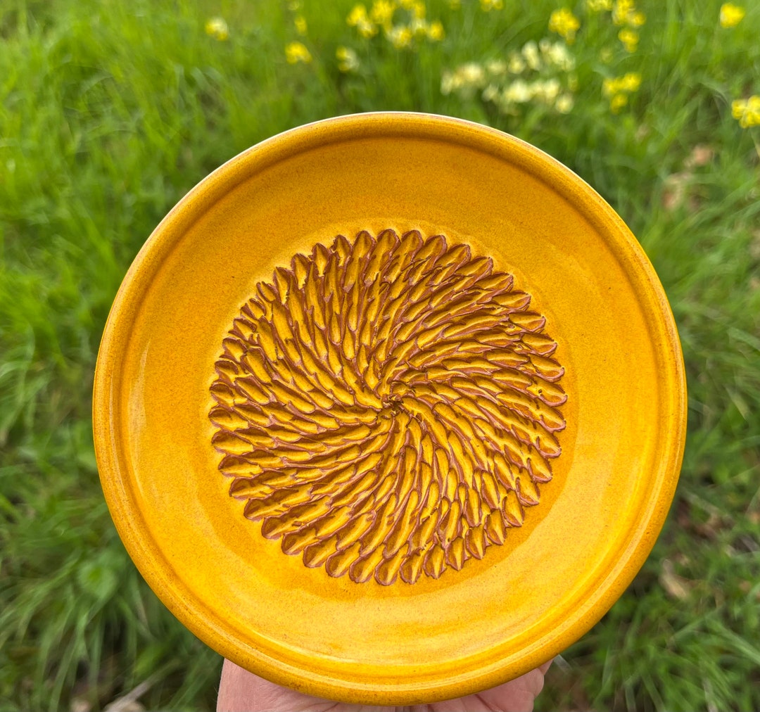 Spanish Pottery Garlic Rasp, Ginger Grater Yellow Ceramic Plate - Etsy UK