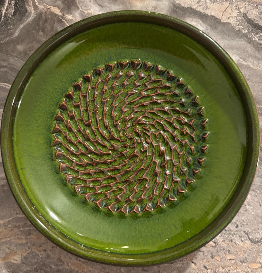 Pottery Rasps Spanish Pottery Garlic Rasp, Ginger Grater Green Ceramic Plate - Etsy