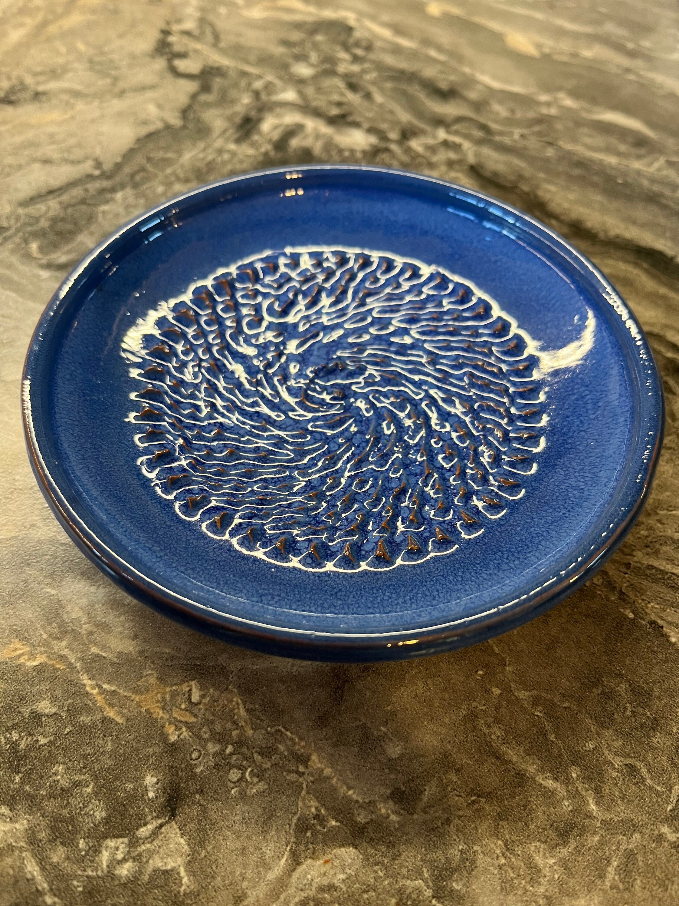 Pottery Rasps Spanish Pottery Garlic Rasp, Ginger Grater Blue Ceramic Plate - Etsy