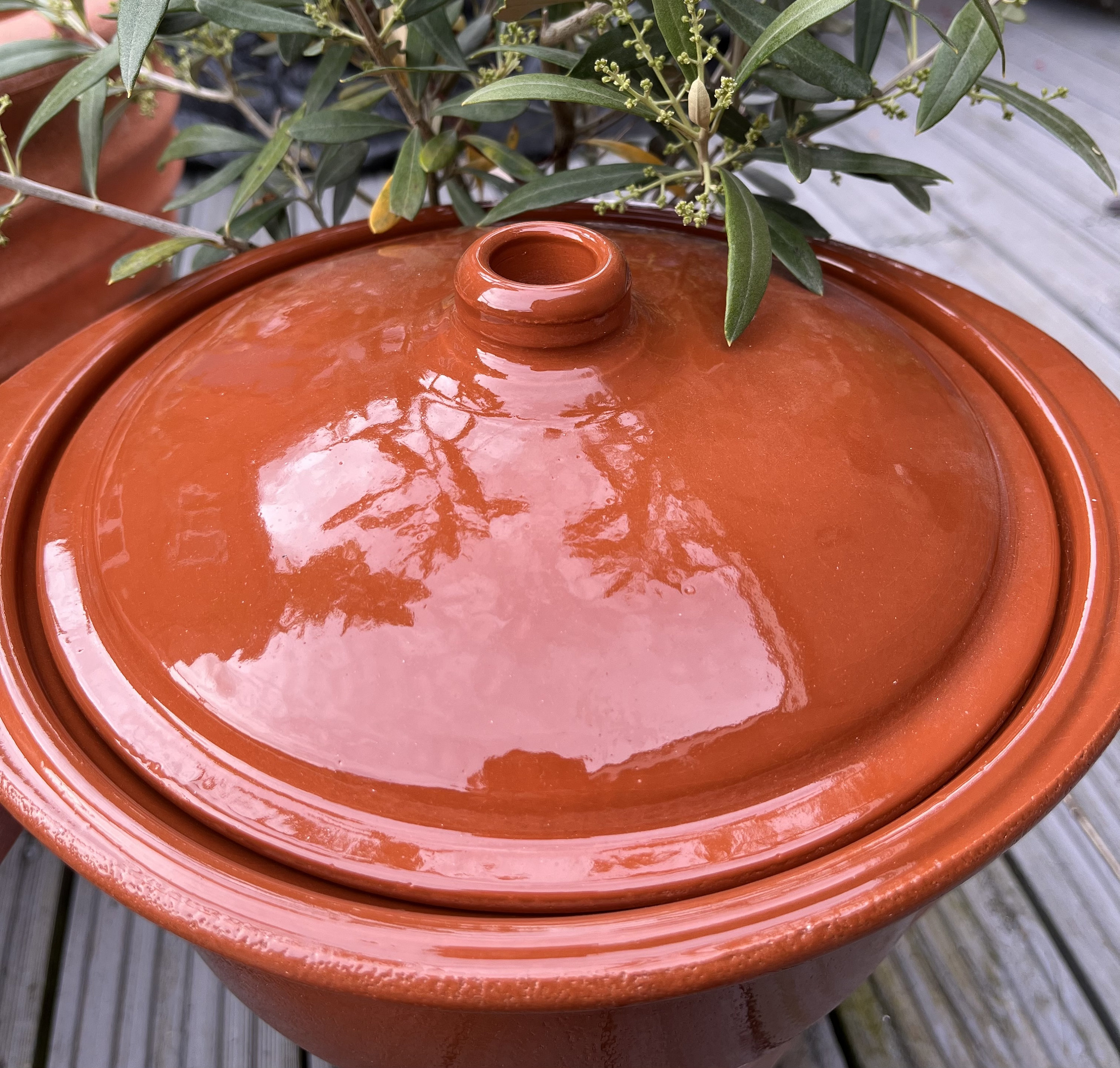 Amazing Cookware Plat Profond En Terre Cuite Naturelle 15cm Avec Couvercle - Cuisson Saine