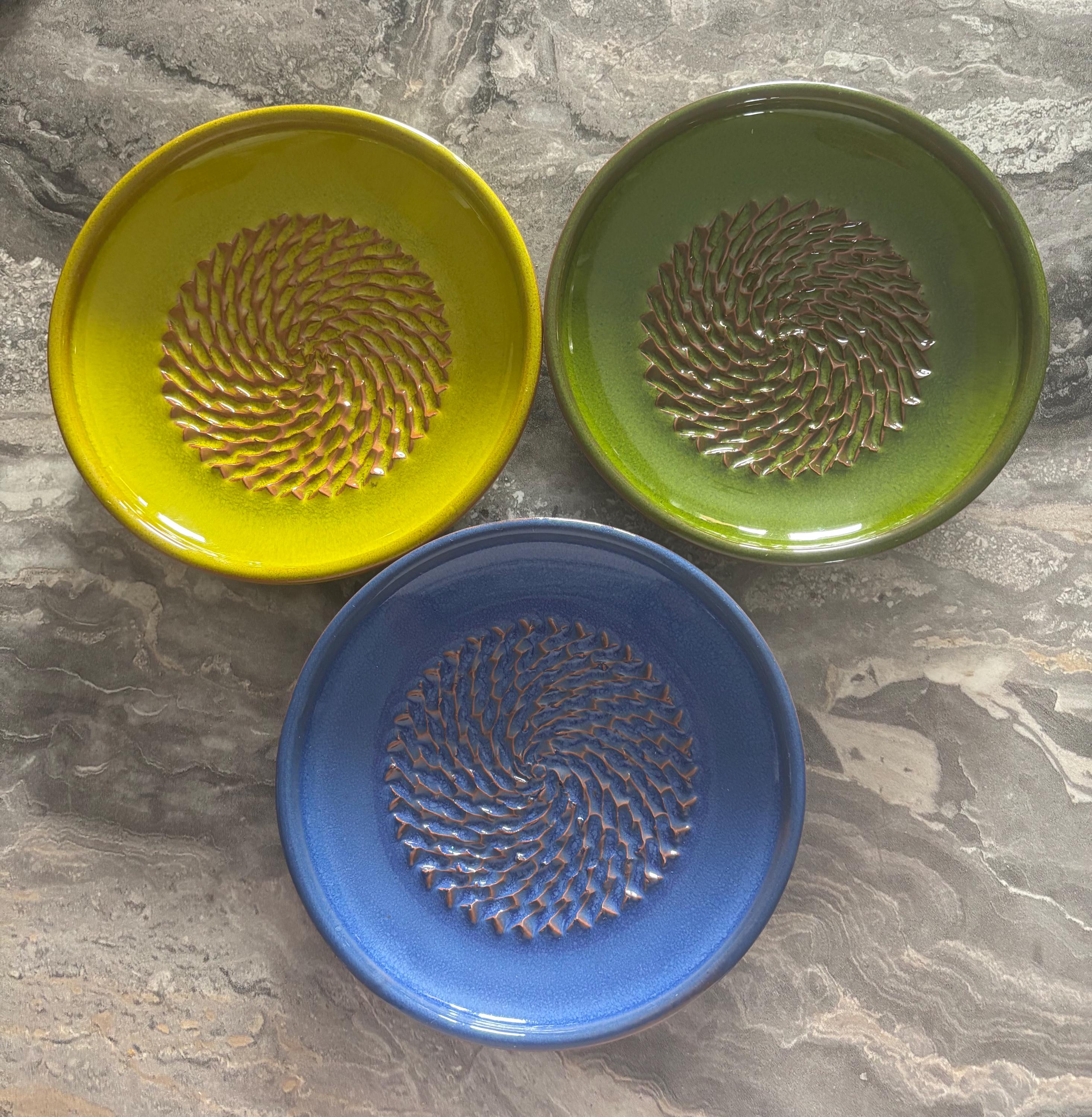 Pottery Rasps Spanish Pottery Garlic Rasp, Ginger Grater Blue Ceramic Plate - Etsy
