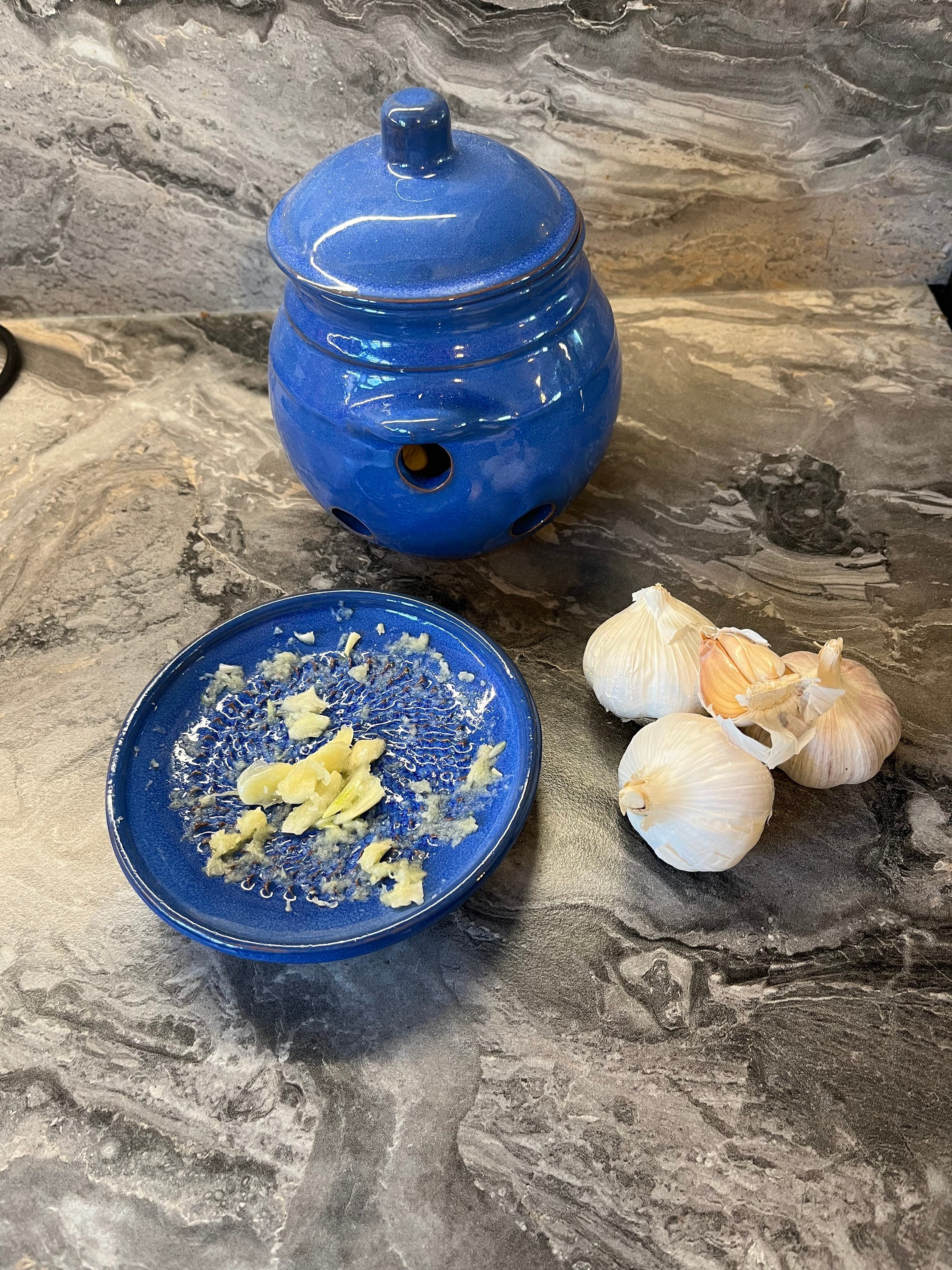 Pottery Rasps Spanish Pottery Garlic Rasp, Ginger Grater Blue Ceramic Plate - Etsy