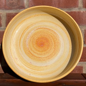 Large Orange Ceramic Salad Bowl, 27cm Handmade Spanish Pottery Serving Dish, Vibrant Fruit Bowl, Artisan Housewarming Gift