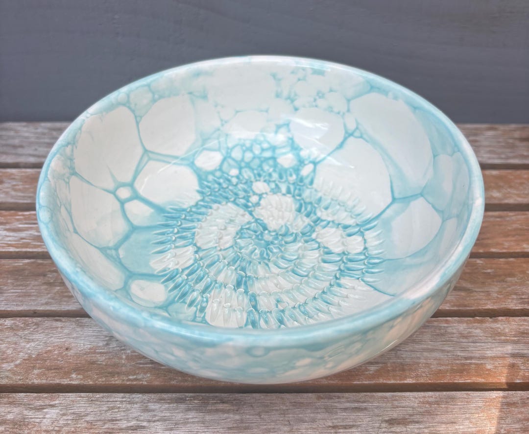 Pottery Rasps Handpainted Turquoise Ceramic Garlic Grater Bowl | 15cm Spanish Pottery ...