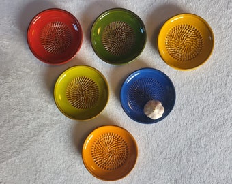 Spanish pottery garlic rasp, ginger grater ceramic plate in a variety of colours and patterns
