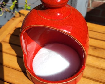 Red salt pig Spanish pottery