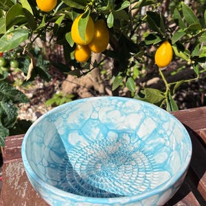 Spanish pottery Turquoise Grater Bowl | Hand-Painted Bubble Pattern Ceramic Garlic Rasp | Mediterranean Gourmet Kitchen Gift