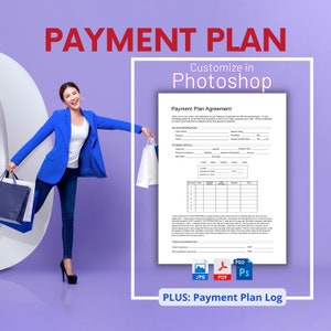 Payment Plan, Photographer Payment Plan, Payment Plan Authorization, Payment Plan Log, PDF Payment Plan, Customize in Photoshop, Business